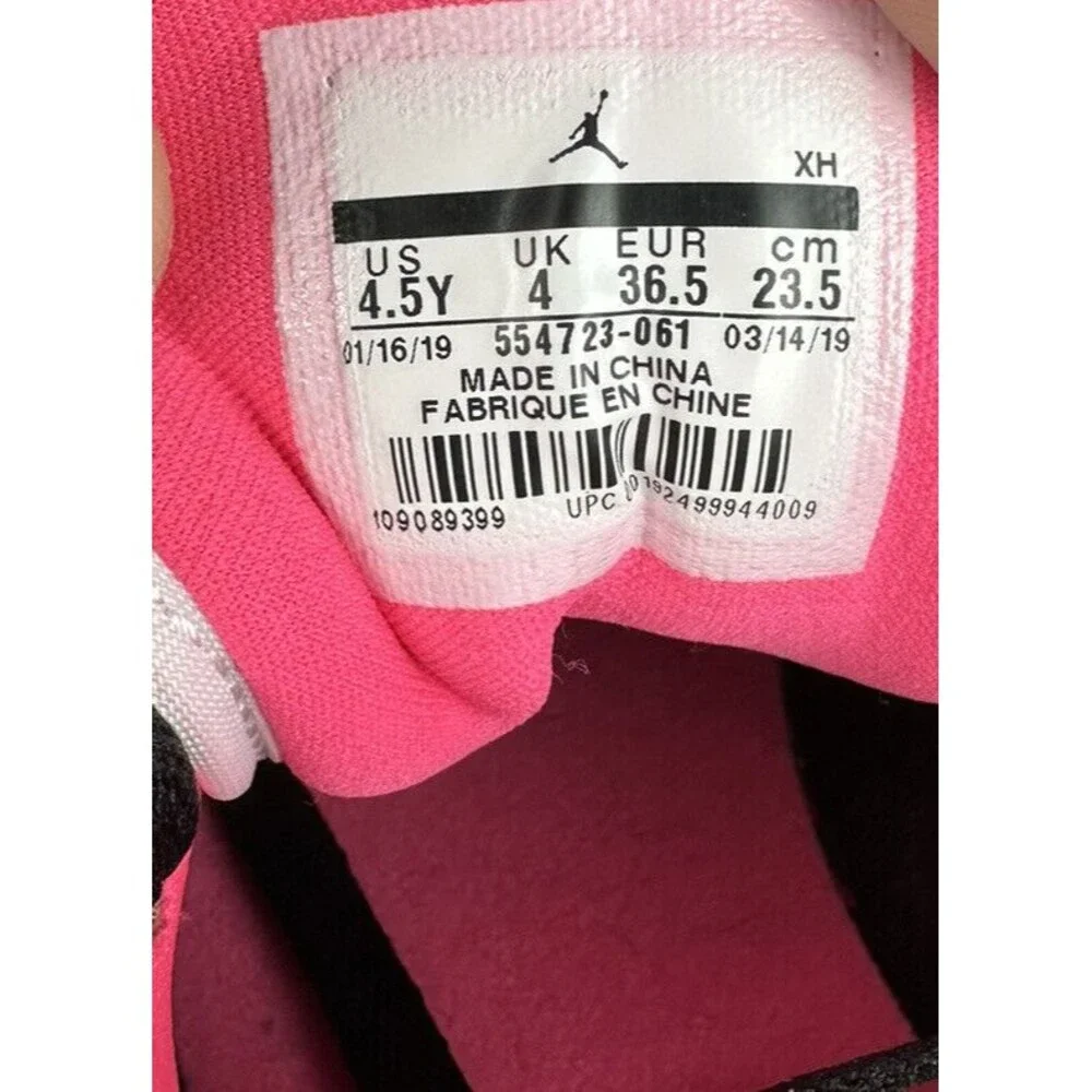 NIKE AIR JORDAN 1 LOW (GS) BLACK-HYPER PINK‎ SZ 4.5 [554723-061]